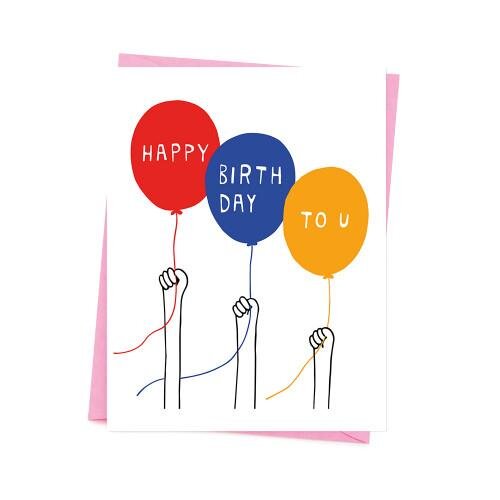 Grußkarte - Ashkahn - Birthday Balloons - Karte mit Umschlag