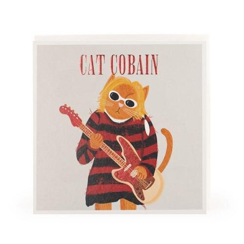 Grußkarte - Niaski - Cat Cobain - Karte mit Umschlag